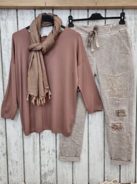 Viskon Şal Kahverengi