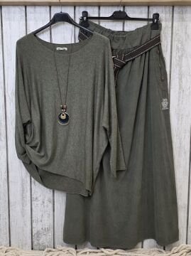 Yumuşak Doku Basic İtalyan Triko Kazak Haki