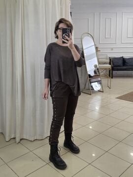 Zımbalı Likralı İtalyan Pantolon Kahve