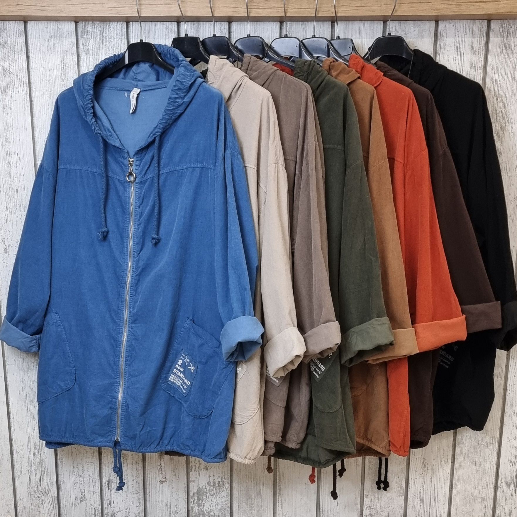 Bol Kesim İnce Kadife Sweat Ceket Mavi