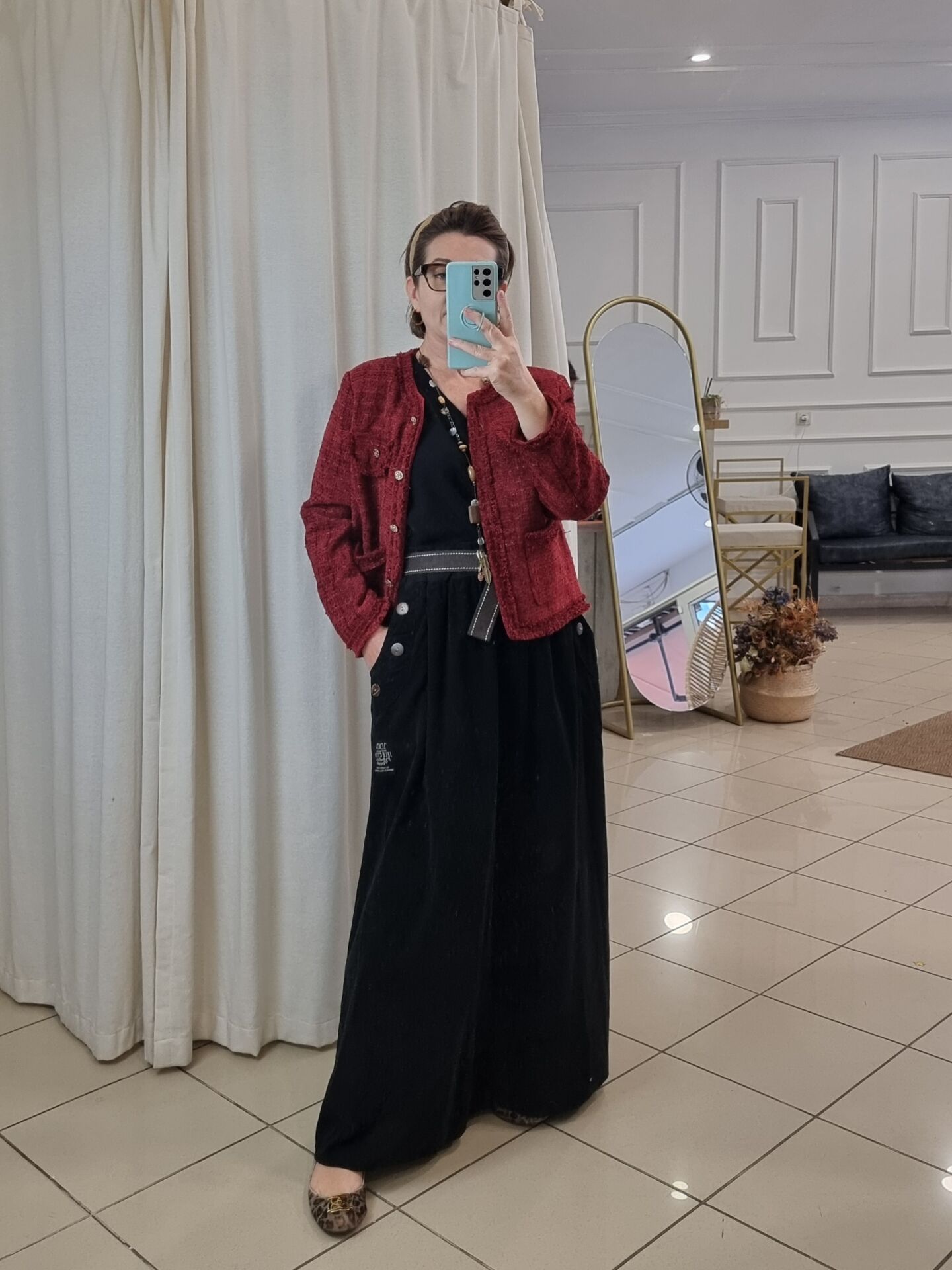 Kısa Tüvit Ceket Bordo