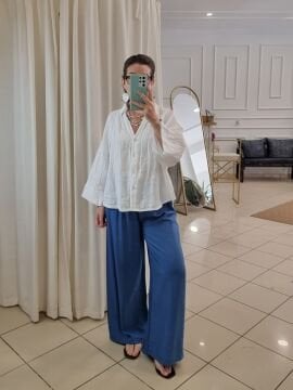 Bol Paça Mavi Aerobin Pantolon