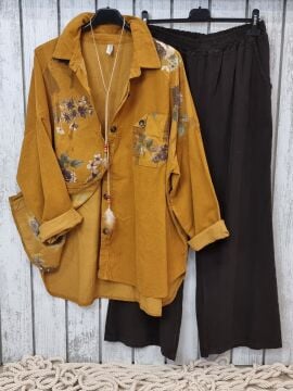 Düz Kesim İnce Kadife Kahverengi Pantolon