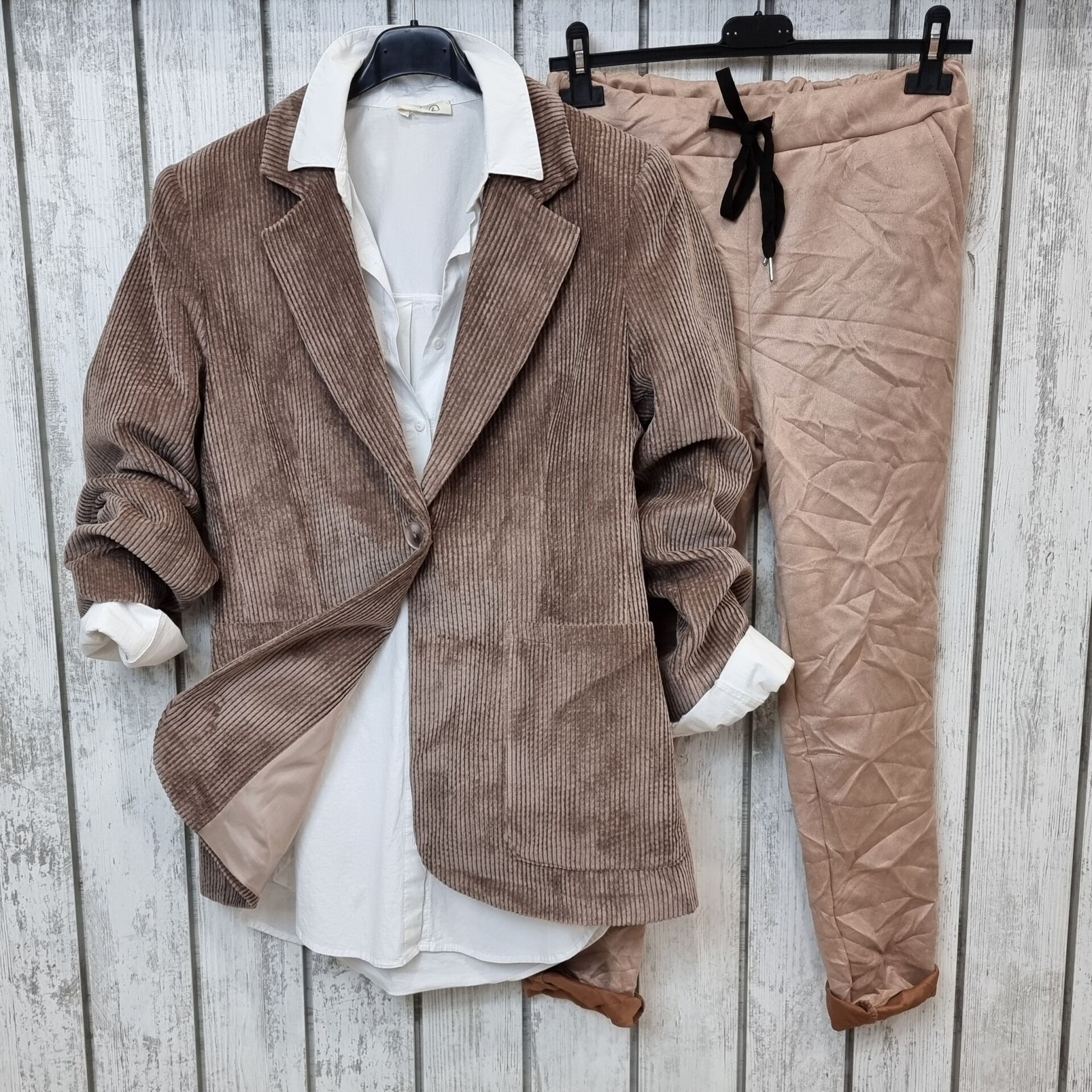 Fitilli Kadife Ceket Kahve