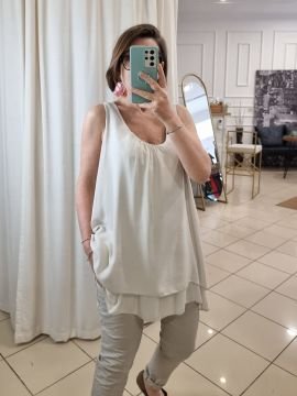 Dantel Detay Viskon Bej Atlet İtalyan