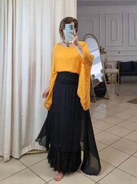 İtalyan Siyah İpek Etek