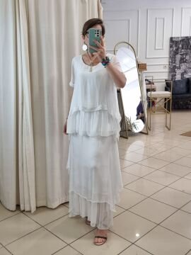 İtalyan İpek Beyaz Etek