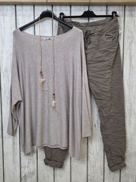 Likralı İtalyan Pantolon Vizon