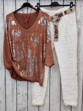 Kemerli Likralı İtalyan Kadife Pantolon Beyaz