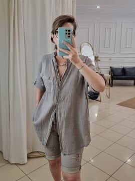 Yırtıklı Likralı İtalyan Vizon Şort