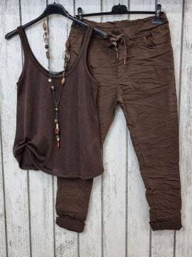 İnce Askılı Kahverengi Atlet