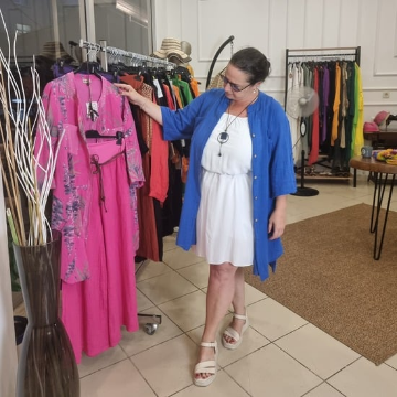 %100 Pamuk Müslin Mavi Tunik Elbise İtalyan