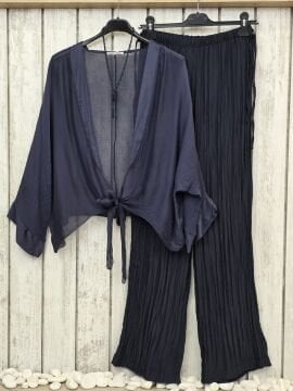 İnce Aerobin Kumaş Şık Lacivert Pantolon