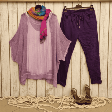 Oversize File Mor Bluz