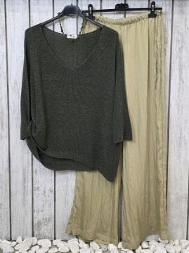 İnce Aerobin Kumaş Şık Gold Sarı Pantolon