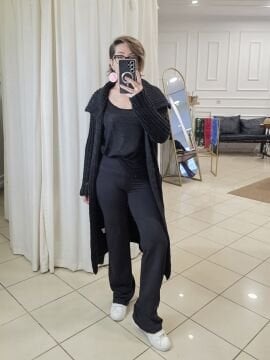 Düz Paça Tayt Pantolon Siyah