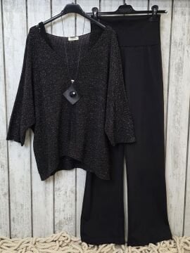 Düz Paça Tayt Pantolon Siyah