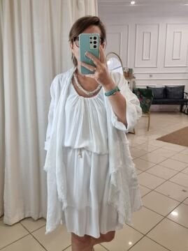 Salaş Keten Ceket İtalyan Beyaz