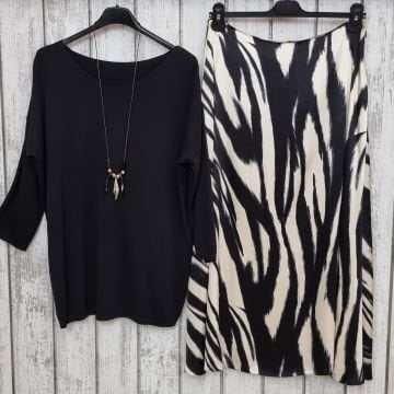 Rayon Çan Etek Zebra Desen