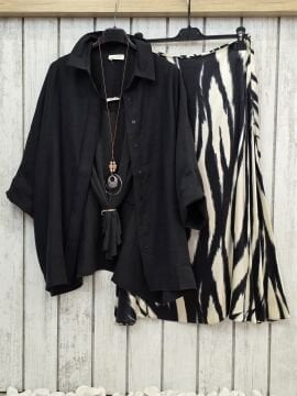 Rayon Çan Etek Zebra Desen