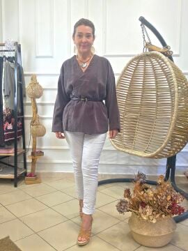 Oversize Liyosel Ceket Vizon Kahve