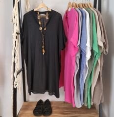 Oversize Müslin Elbise Siyah