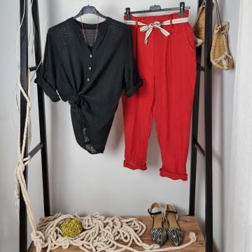 İtalyan Müslin Gömlek Siyah