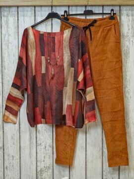 İtalyan Merserize Batik Kazak Kiremit