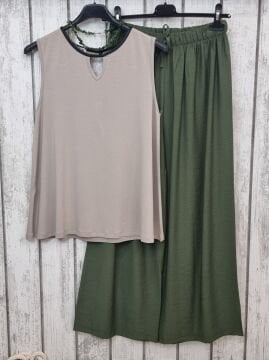 Deri Biyeli Penye Atlet Bej