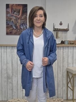 Pamuklu İtalyan Trençkot Mavi