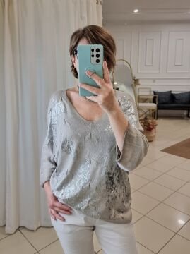 Varaklı İtalyan Modal Triko Kazak Bej