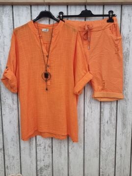 İtalyan Müslin Gömlek Turuncu