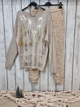 Güderi Dokulu Likralı İtalyan Pantolon Açık Bej