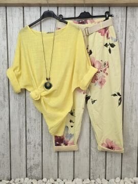 Oversize İtalyan Müslin Bluz Sarı