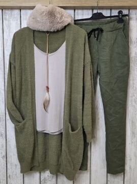 Güderi Dokulu Likralı Pantolon Military