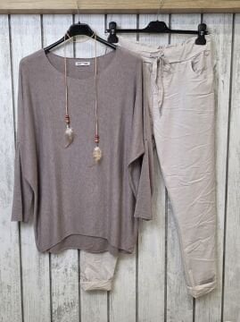 Yumuşak Doku Basic İtalyan Triko Kazak Vizon