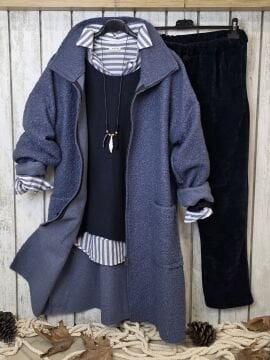 Likralı Büyük Beden Pantolon Lacivert