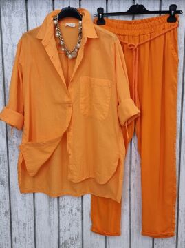 Yumuşak Tencel Pantolon Turuncu