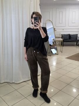 Beli Lastikli Kadife İtalyan Kahverengi Pantolon