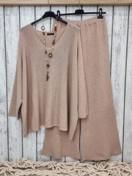 Yünlü Yumuşak Triko Kazak Camel