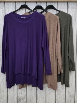 Arkası Uzun İtalyan Triko Kazak Haki