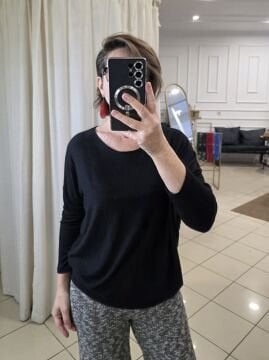 Yumuşak Basic İtalyan Triko Siyah Kazak