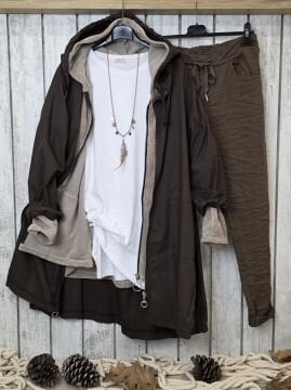 Likralı İtalyan Pantolon Sütlü Kahve