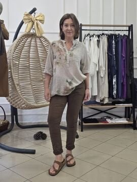 Likralı İtalyan Pantolon Sütlü Kahve