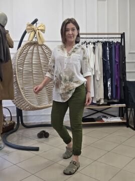 Likralı İtalyan Pantolon Navy Yeşil