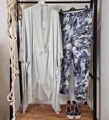 Desenli Saten Pantolon