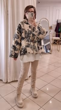 Desenli Kimono Mont Ekru