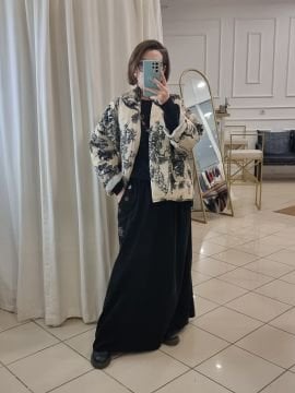 Desenli Kimono Mont Ekru