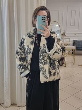 Desenli Kimono Mont Ekru