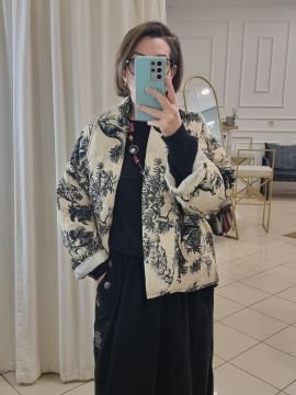 Desenli Kimono Mont Ekru